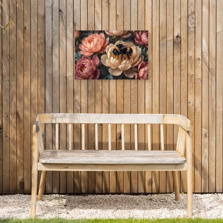 Buiten canvas - Bloemen - Insect - Natuur - Roze — 3