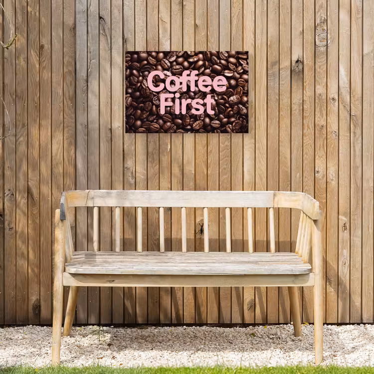Buiten canvas - Coffee First - Koffiebonen - Roze — 3