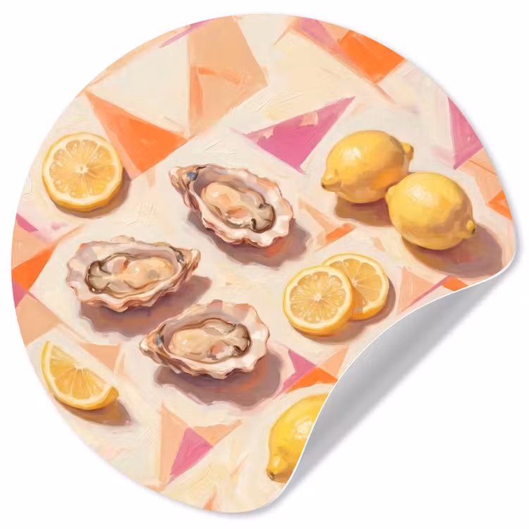 Behangcirkel - Stilleven - Citroenen - Oesters - Abstract - Oranje — 1