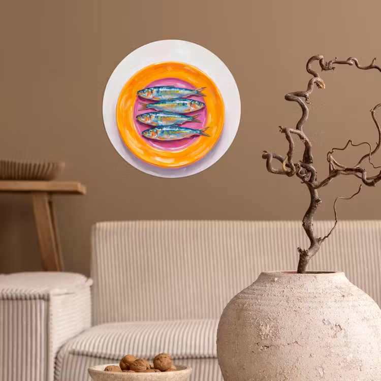 Behangcirkel - Vis - Vier - Eten - Modern - Kleurrijk — 2