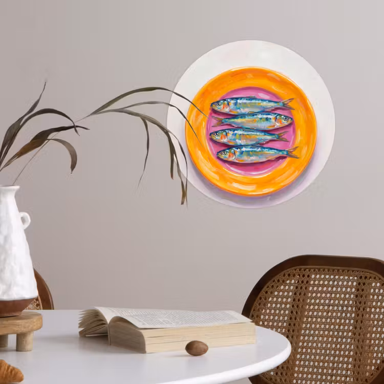Behangcirkel - Vis - Vier - Eten - Modern - Kleurrijk — 4