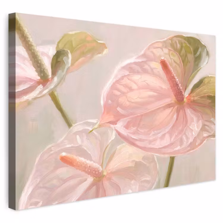 Buiten canvas - Bloemen - Pastel - Abstract - Natuur - Groen — 1