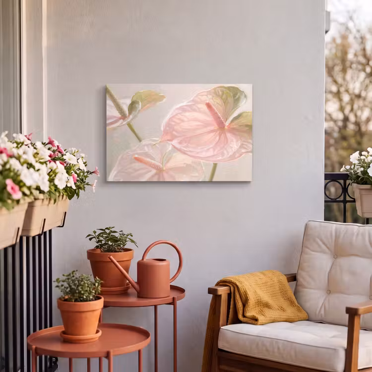 Buiten canvas - Bloemen - Pastel - Abstract - Natuur - Groen — 3