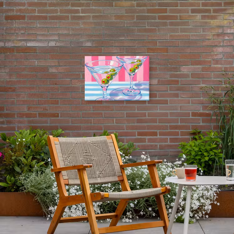 Buiten canvas - Cocktail - Olijven - Kunst - Modern - Roze — 2