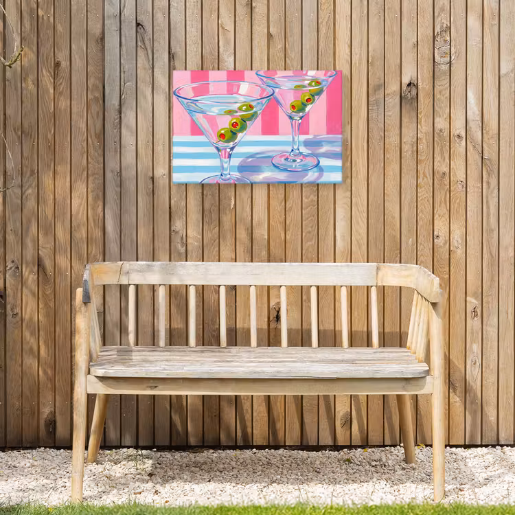 Buiten canvas - Cocktail - Olijven - Kunst - Modern - Roze — 3