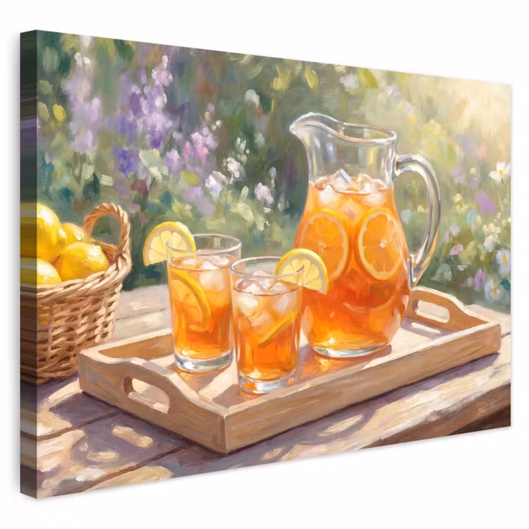 Buiten canvas - Drank - Citroen - Zomer - Tuin - Geel — 1