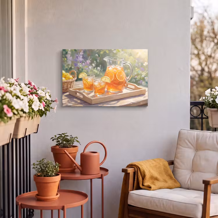 Buiten canvas - Drank - Citroen - Zomer - Tuin - Geel — 4