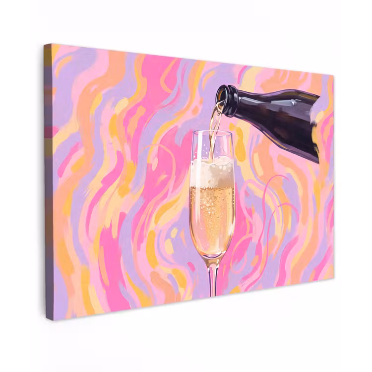 Buiten canvas - Drank - Inschenken - Feest - Abstract - Roze — 1