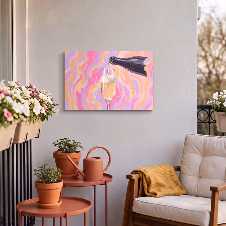 Buiten canvas - Drank - Inschenken - Feest - Abstract - Roze — 4