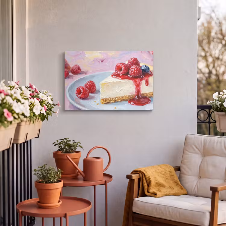 Buiten canvas - Eten - Cheesecake - Bessen - Abstract - Roze — 4