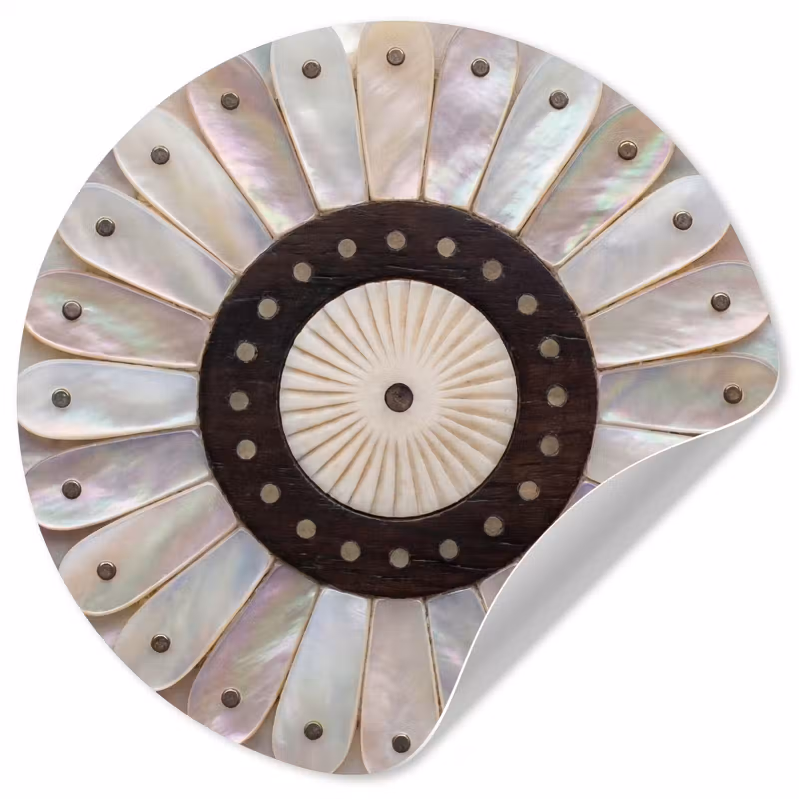 Behangcirkel - Parelmoer - Patroon - Decoratie - Ambacht - Wit — 1