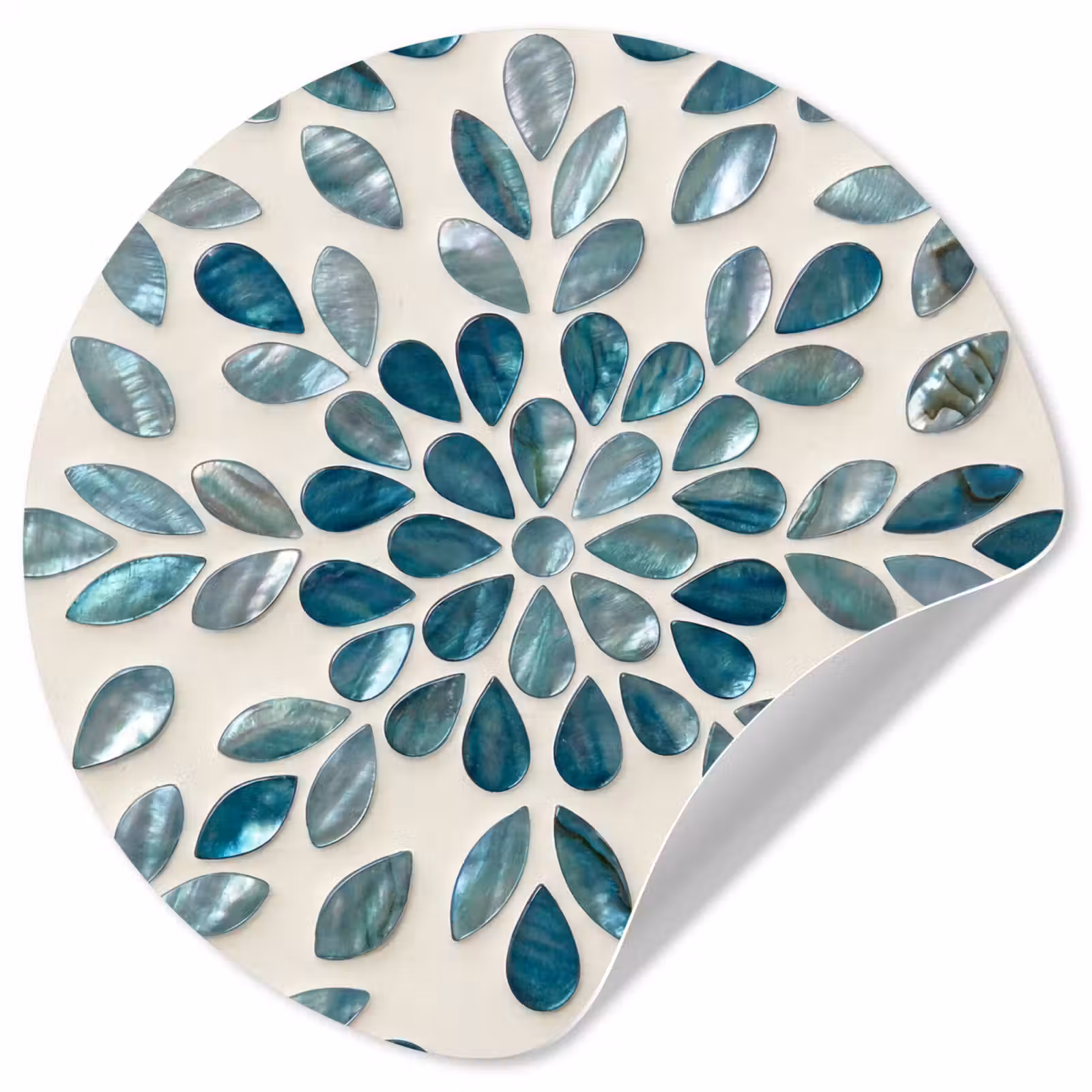 Behangcirkel - Patroon - Bladeren - Abstract - Modern - Turquoise — 1
