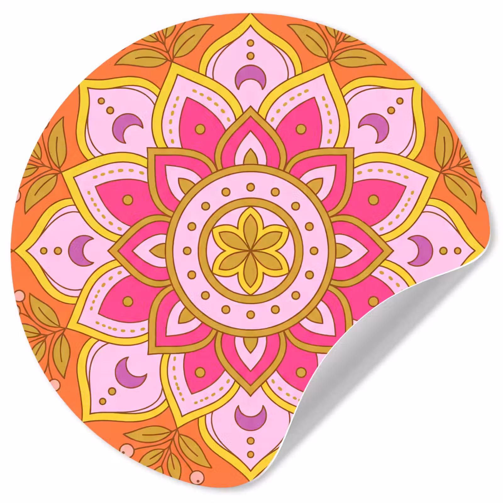 Behangcirkel - Patroon - Bloemmotief - Decoratie - Abstract - Roze — 1