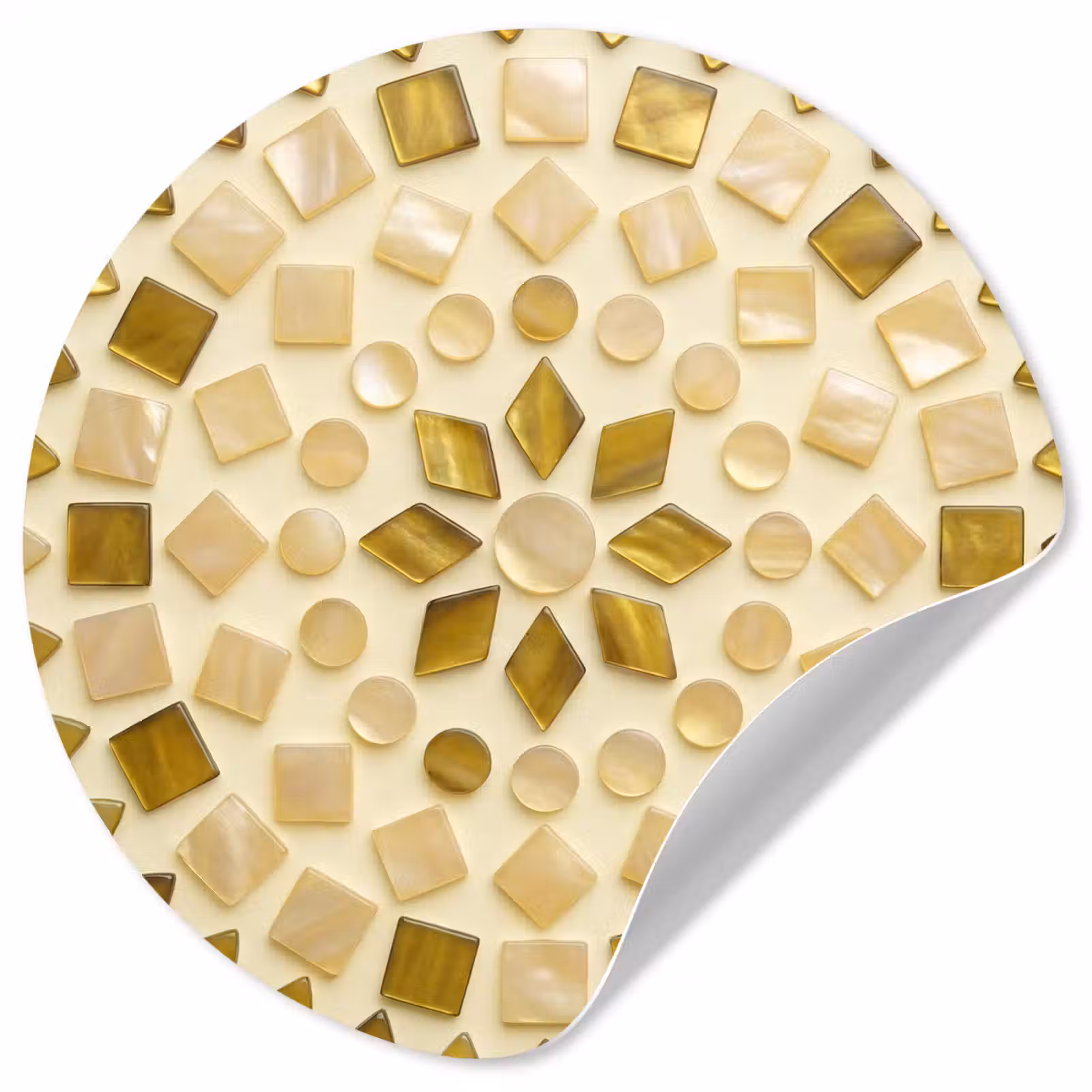Behangcirkel - Patroon - Vormen - Mozaïek - Abstract - Goud — 1