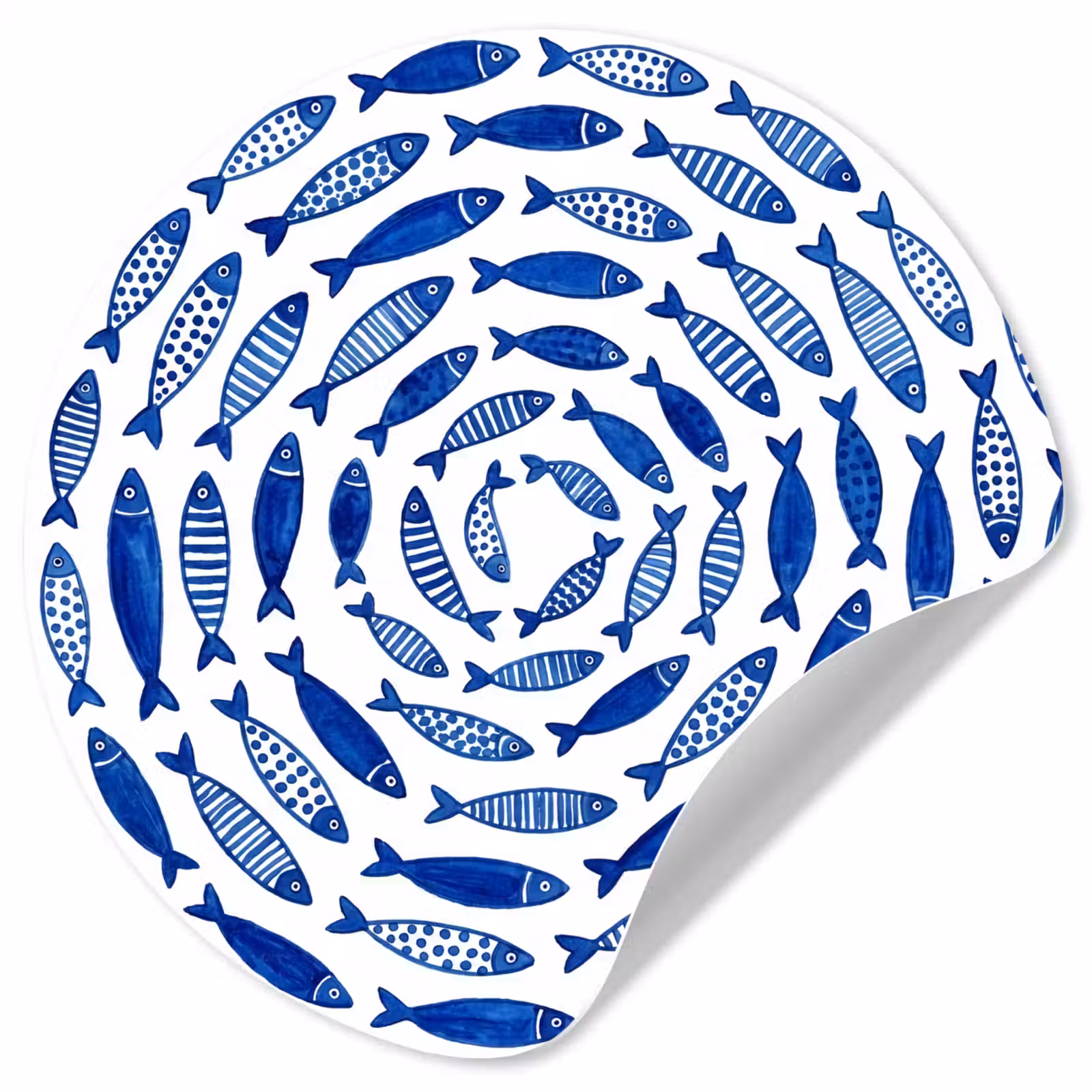 Behangcirkel - Vis - Patroon - Onderwater - Abstract - Blauw — 1