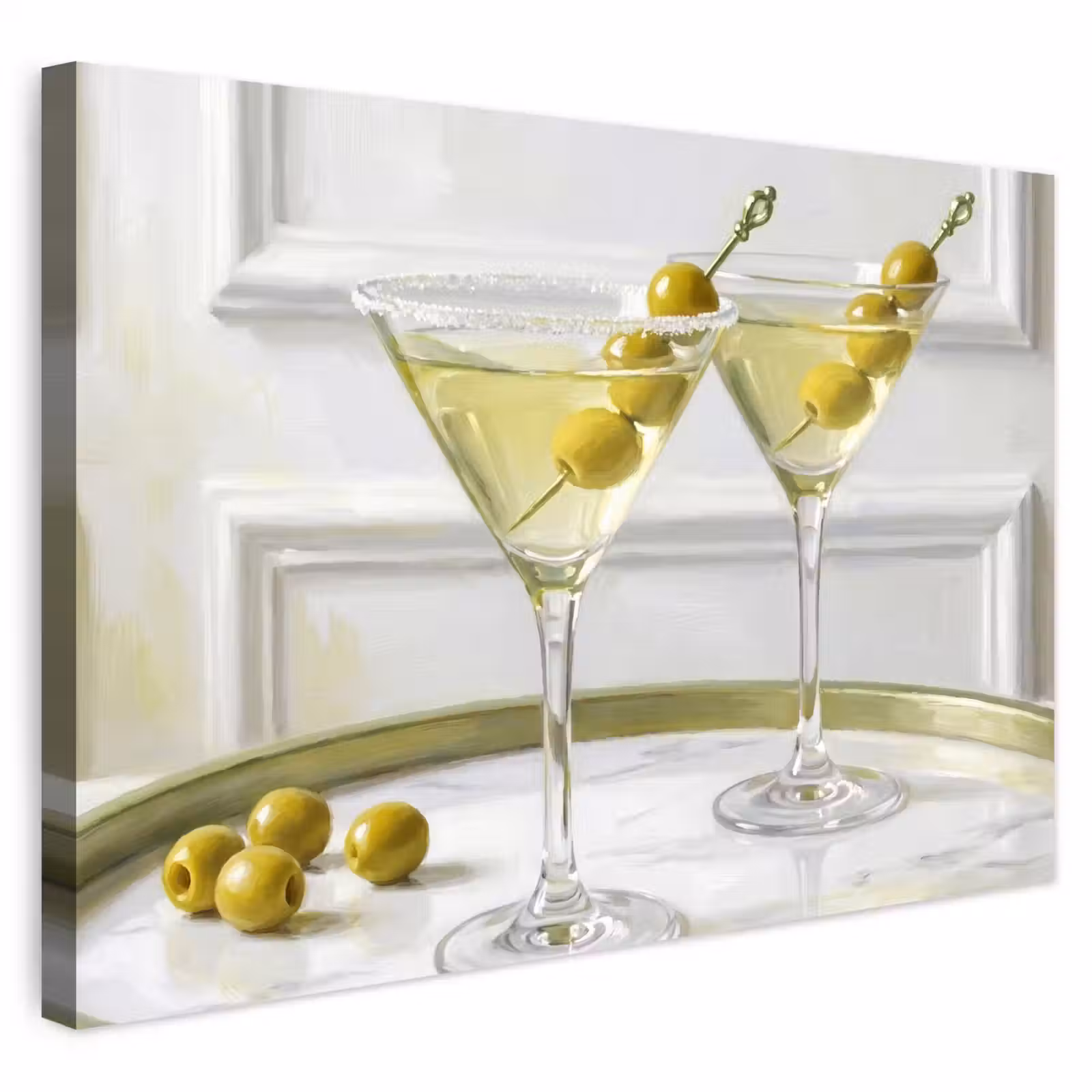 Buiten canvas - Drank - Martini - Olijven - Modern - Wit — 1