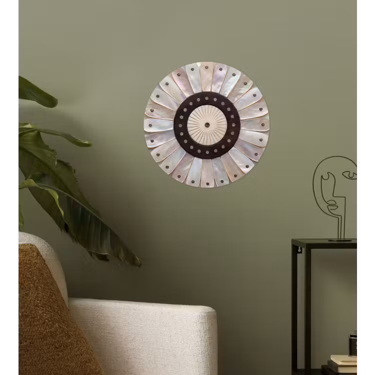 Behangcirkel - Parelmoer - Patroon - Decoratie - Ambacht - Wit — 3