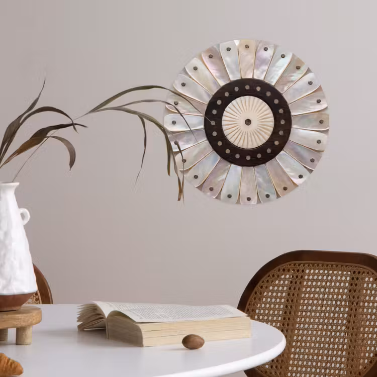 Behangcirkel - Parelmoer - Patroon - Decoratie - Ambacht - Wit — 4