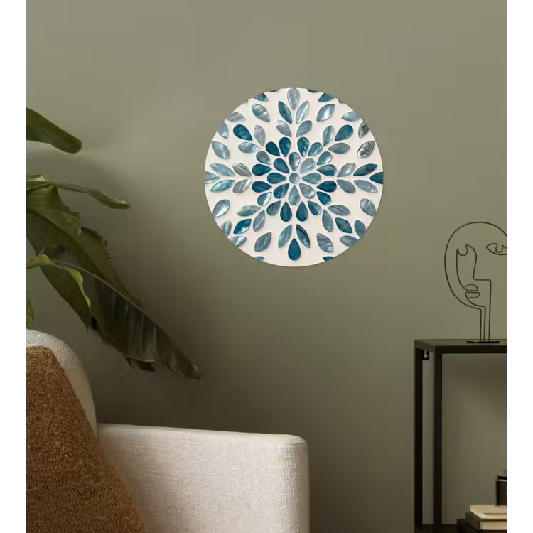 Behangcirkel - Patroon - Bladeren - Abstract - Modern - Turquoise — 3