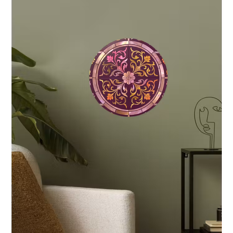 Behangcirkel - Patroon - Floraal - Oosters - Paars - Goud — 3