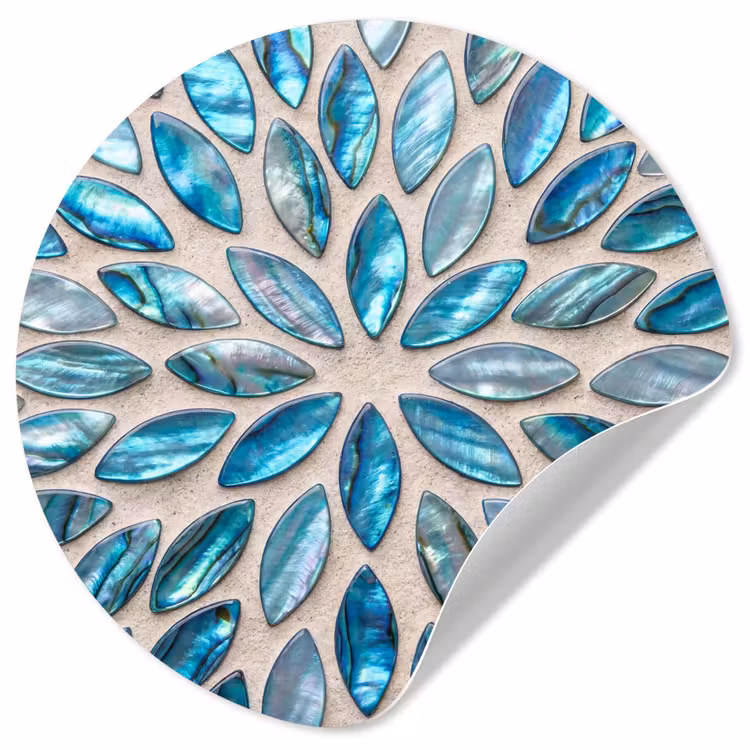 Behangcirkel - Patroon - Glans - Abstract - Blauw - Decoratie — 1
