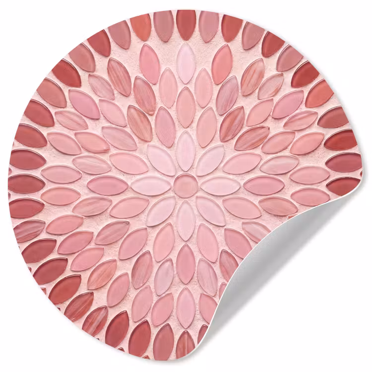 Behangcirkel - Patroon - Mozaïek - Ovaal - Abstract - Roze — 1