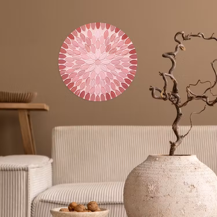 Behangcirkel - Patroon - Mozaïek - Ovaal - Abstract - Roze — 2