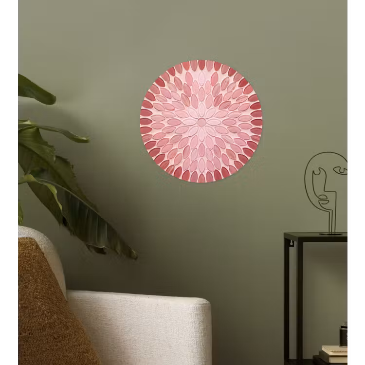 Behangcirkel - Patroon - Mozaïek - Ovaal - Abstract - Roze — 3