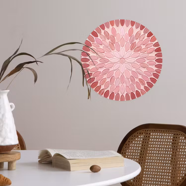 Behangcirkel - Patroon - Mozaïek - Ovaal - Abstract - Roze — 4
