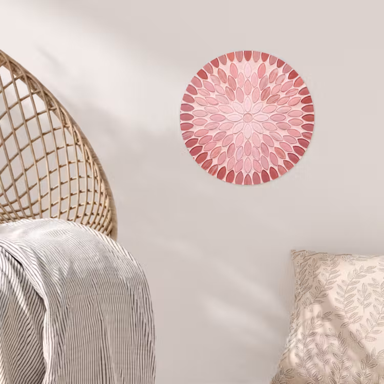 Behangcirkel - Patroon - Mozaïek - Ovaal - Abstract - Roze — 5