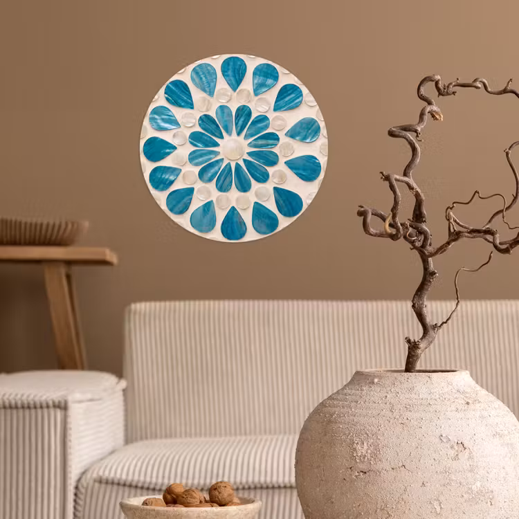 Behangcirkel - Patroon - Mozaïek - Schelpen - Abstract - Turquoise — 2