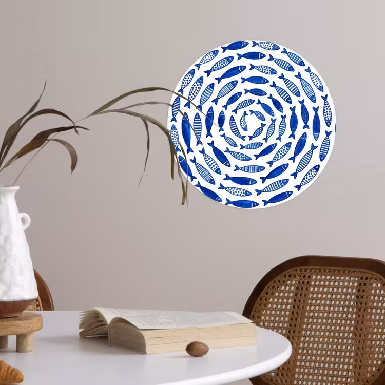 Behangcirkel - Vis - Patroon - Onderwater - Abstract - Blauw — 4