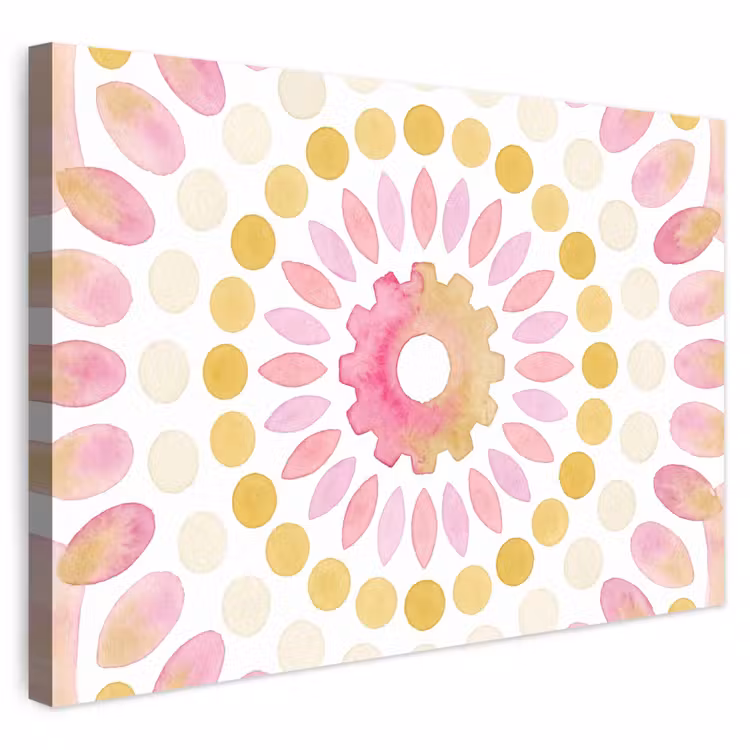 Buiten canvas - Abstract - Mandala - Kunst - Modern - Roze — 1