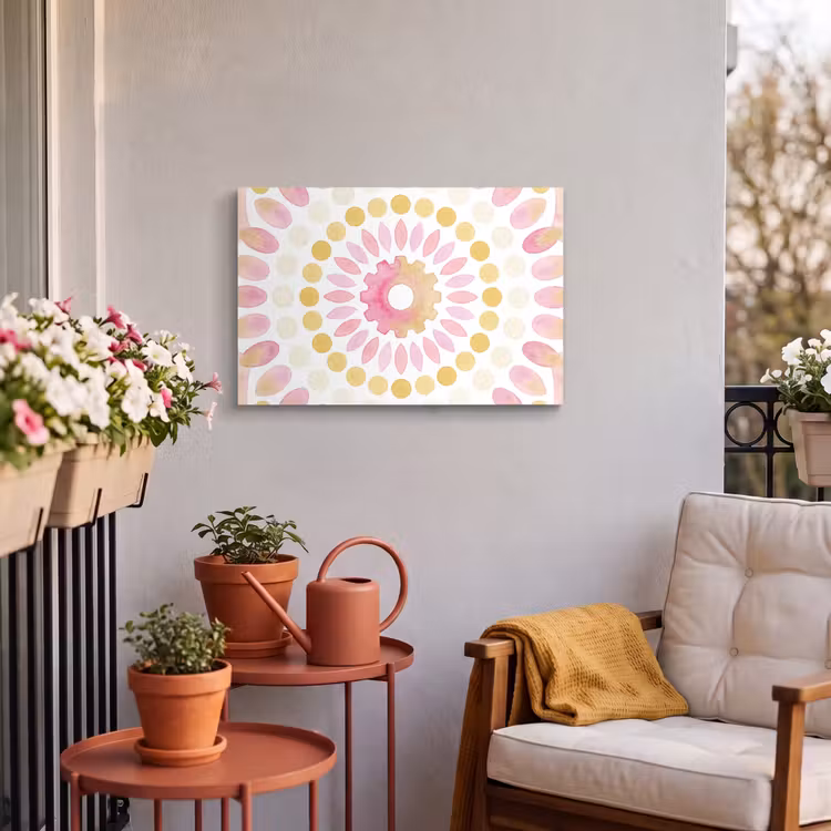 Buiten canvas - Abstract - Mandala - Kunst - Modern - Roze — 4