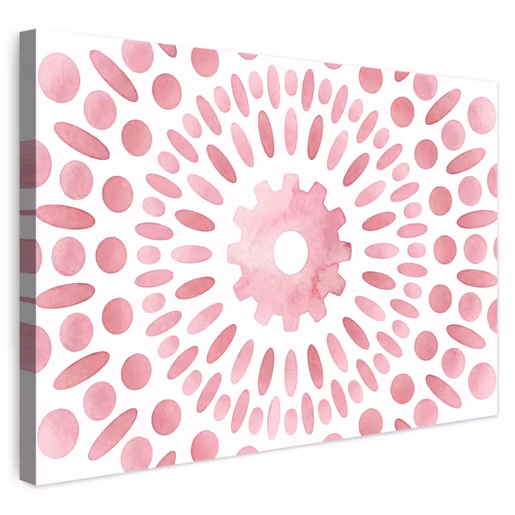 Buiten canvas - Abstract - Vormen - Patroon - Aquarel - Roze — 1