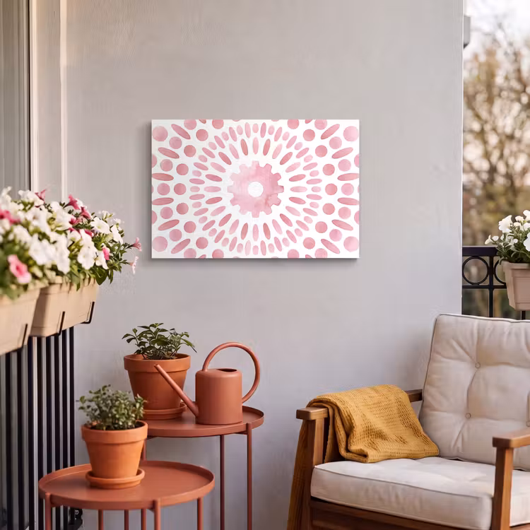 Buiten canvas - Abstract - Vormen - Patroon - Aquarel - Roze — 4