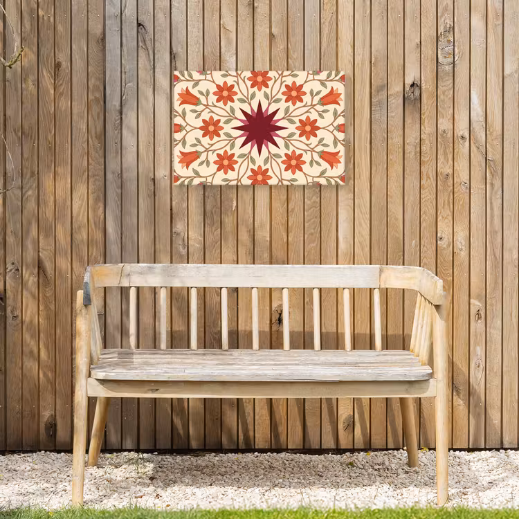 Buiten canvas - Bloemen - Mandala - Decoratief - Rood — 3