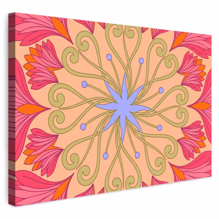Buiten canvas - Bloemen - Patroon - Abstract - Roze - Decoratief — 1