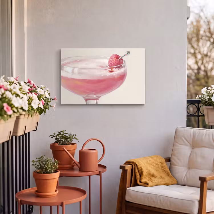 Buiten canvas - Cocktail - Framboos - Drank - Modern - Roze — 4