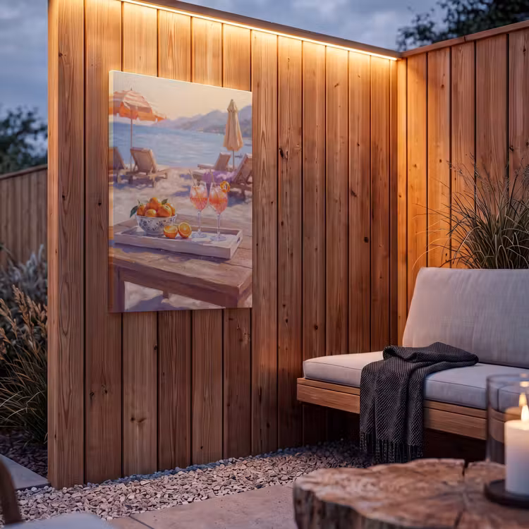Buiten canvas - Drank - Glazen - Strand - Zomer - Oranje — 4