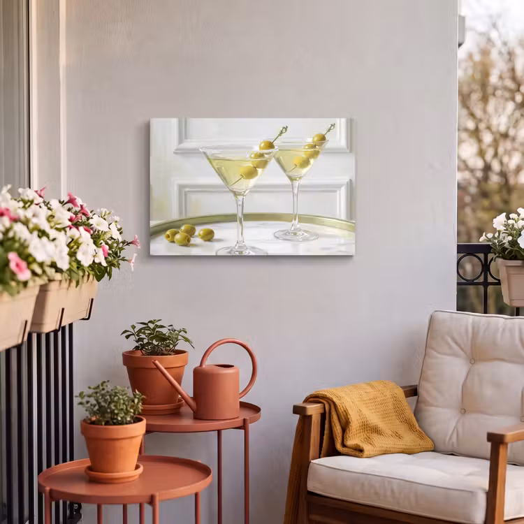 Buiten canvas - Drank - Martini - Olijven - Modern - Wit — 4