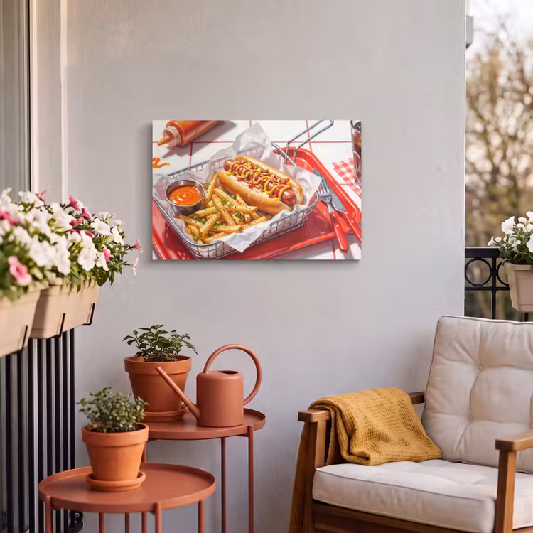 Buiten canvas - Eten - Hotdog - Fastfood - Modern - Rood — 3