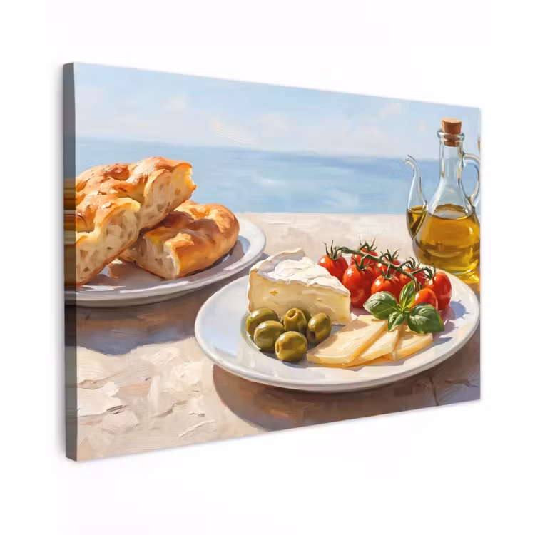 Buiten canvas - Eten - Middellandse Zee - Natuur - Geschilderd — 1