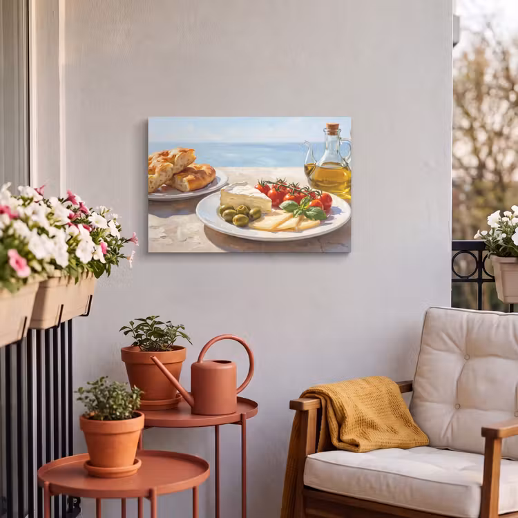 Buiten canvas - Eten - Middellandse Zee - Natuur - Geschilderd — 3