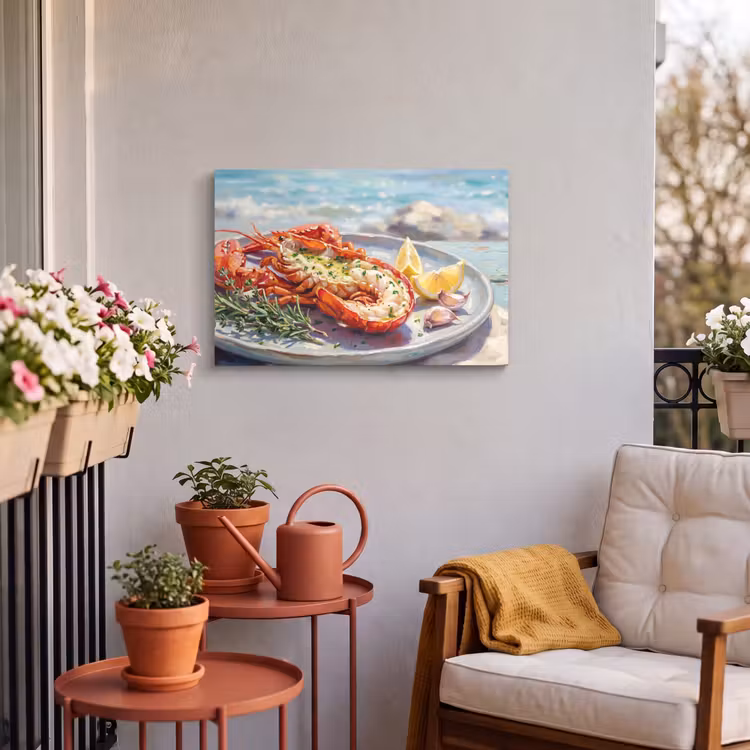 Buiten canvas - Eten - Zee - Kust - Modern - Blauw — 4