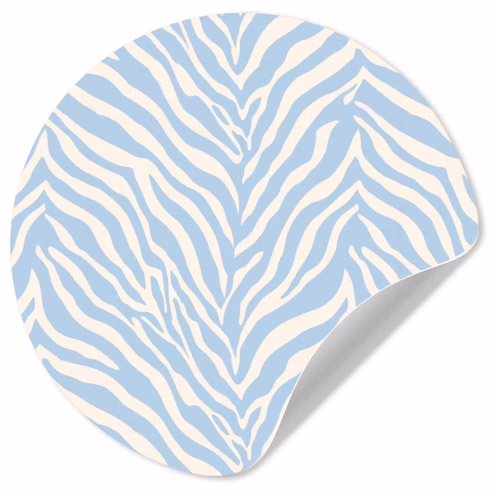 Behangcirkel - Zebra - Motief - Blauw - Wit — 1