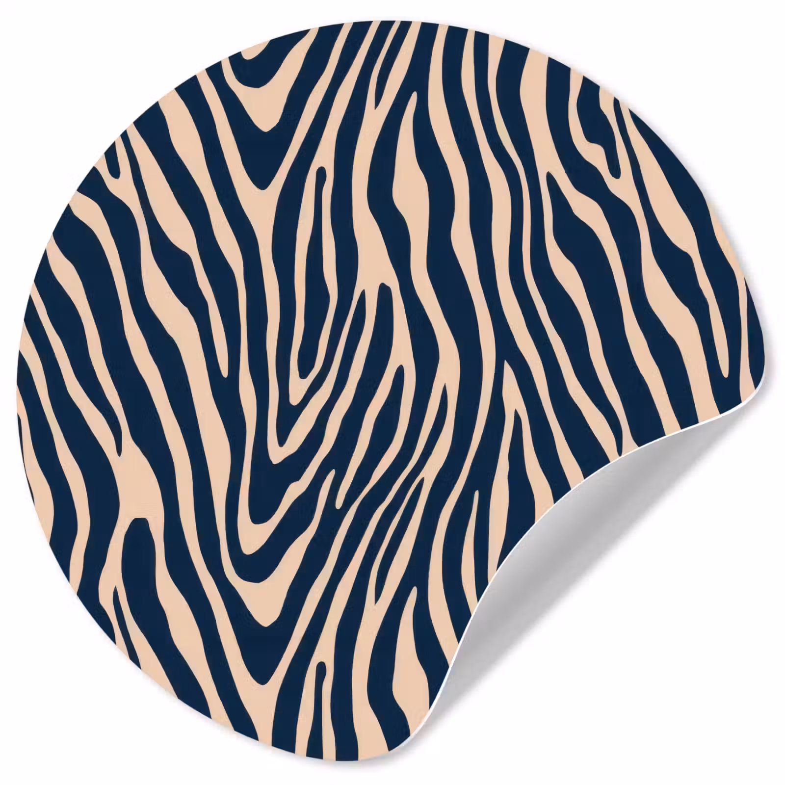Behangcirkel - Zebra - Patroon - Blauw - Beige — 1