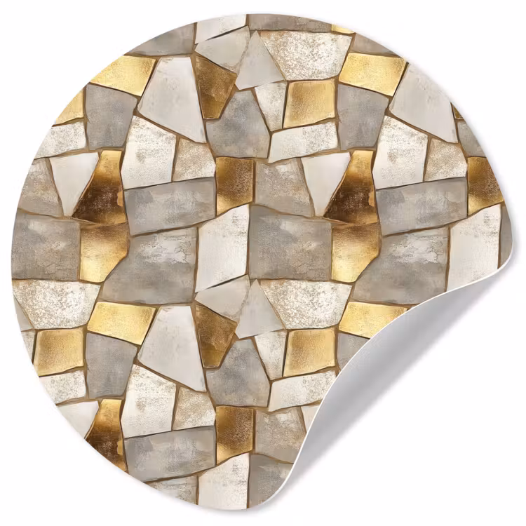 Behangcirkel - Mozaïek - Marmer - Goud — 1
