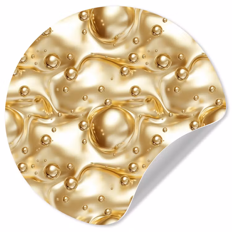 Behangcirkel - Vloeibaar - Druppels - Goud — 1