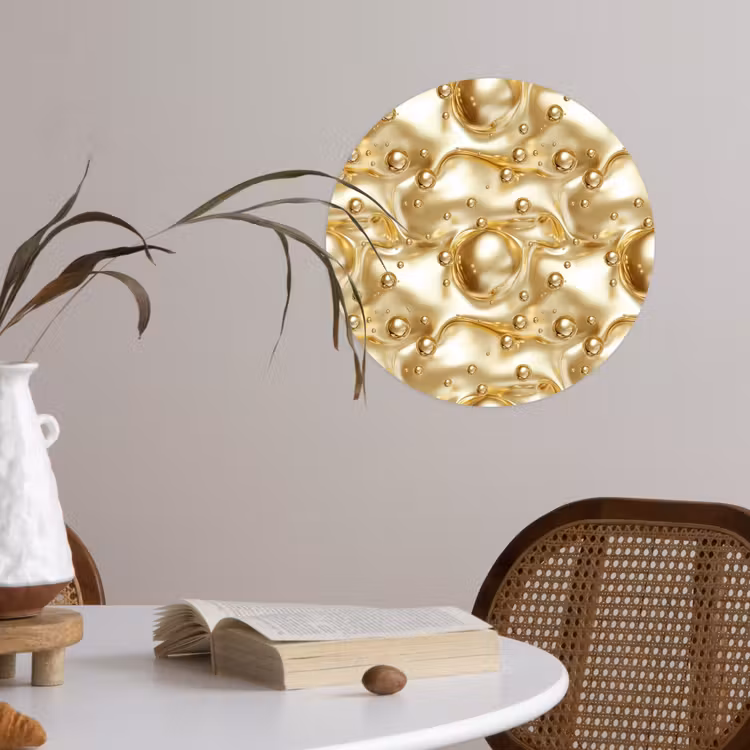 Behangcirkel - Vloeibaar - Druppels - Goud — 4
